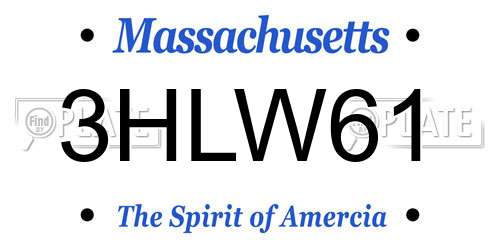 3HLW61 Massachusetts License Plate