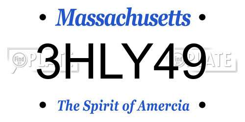 3HLY49 Massachusetts License Plate