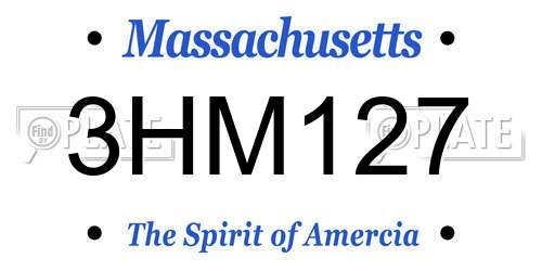 3HM127 Massachusetts License Plate