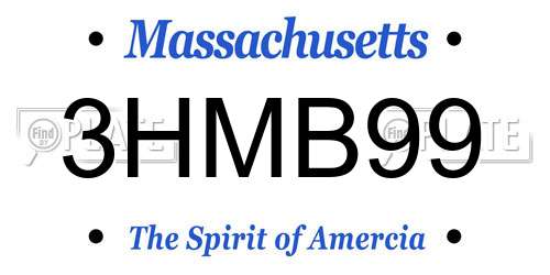 3HMB99 Massachusetts License Plate