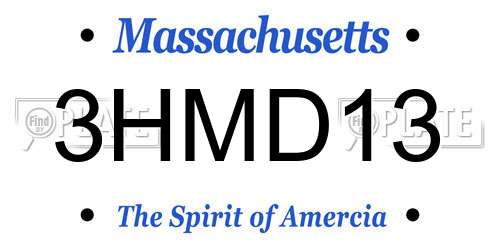 3HMD13 Massachusetts License Plate