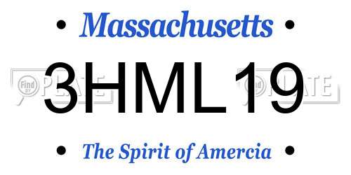 3HML19 Massachusetts License Plate
