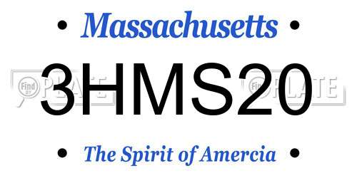 3HMS20 Massachusetts License Plate