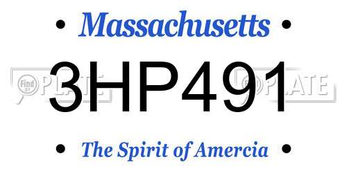 3HP491 Massachusetts License Plate
