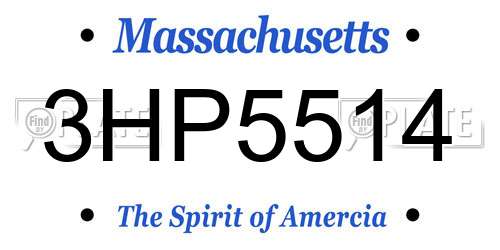 3HP5514 Massachusetts License Plate