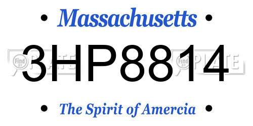 3HP8814 Massachusetts License Plate
