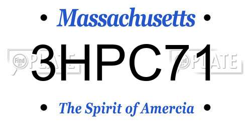 3HPC71 Massachusetts License Plate