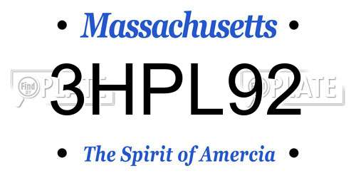 3HPL92 Massachusetts License Plate