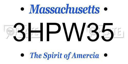 3HPW35 Massachusetts License Plate