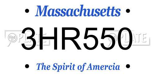 3HR550 Massachusetts License Plate