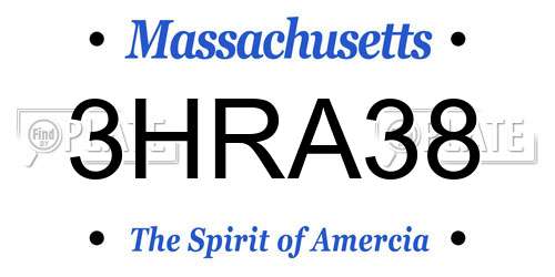 3HRA38 Massachusetts License Plate
