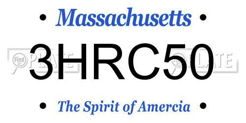 3HRC50 Massachusetts License Plate