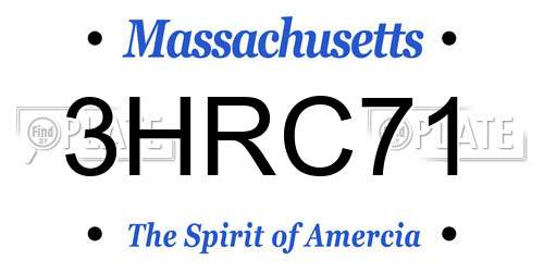 3HRC71 Massachusetts License Plate