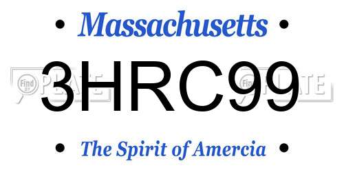 3HRC99 Massachusetts License Plate
