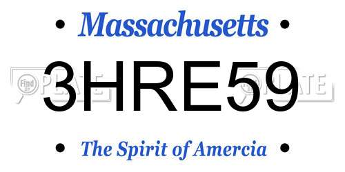 3HRE59 Massachusetts License Plate