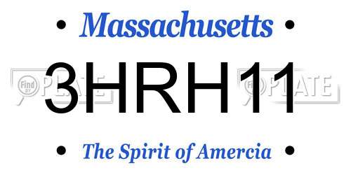 3HRH11 Massachusetts License Plate