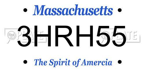 3HRH55 Massachusetts License Plate