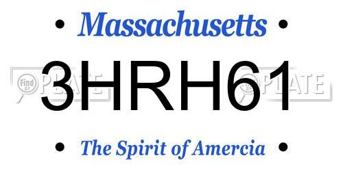 3HRH61 Massachusetts License Plate