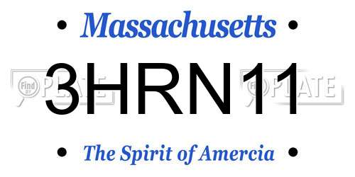 3HRN11 Massachusetts License Plate