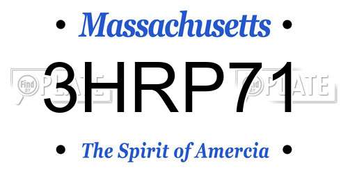 3HRP71 Massachusetts License Plate