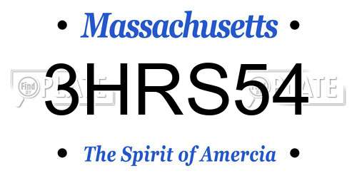 3HRS54 Massachusetts License Plate