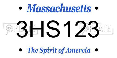 3HS123 Massachusetts License Plate
