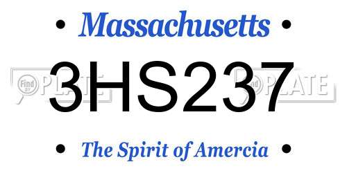 3HS237 Massachusetts License Plate