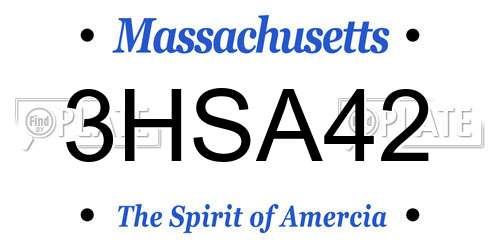 3HSA42 Massachusetts License Plate