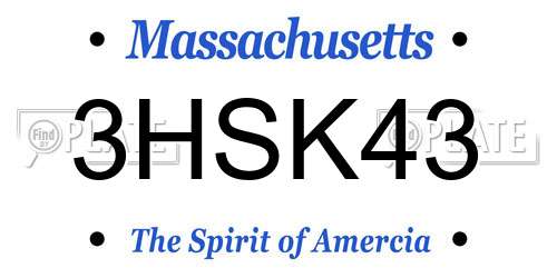 3HSK43 Massachusetts License Plate