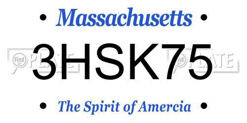 3HSK75 Massachusetts License Plate