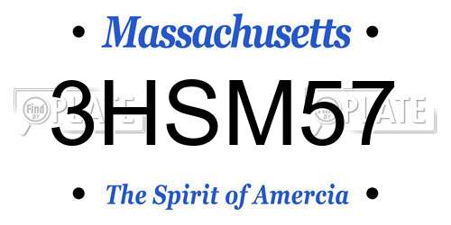 3HSM57 Massachusetts License Plate