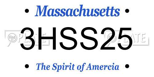 3HSS25 Massachusetts License Plate