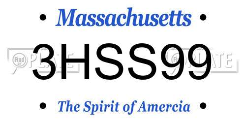 3HSS99 Massachusetts License Plate