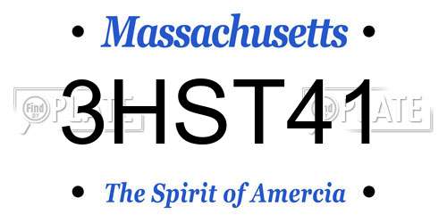 3HST41 Massachusetts License Plate