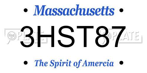 3HST87 Massachusetts License Plate