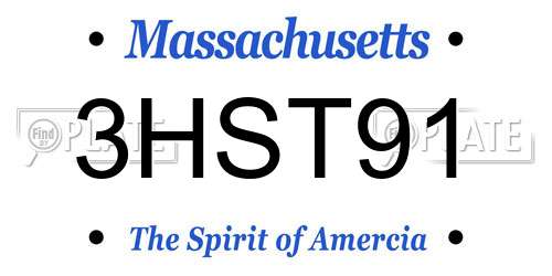 3HST91 Massachusetts License Plate