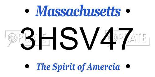 3HSV47 Massachusetts License Plate