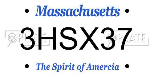 3HSX37 Massachusetts License Plate