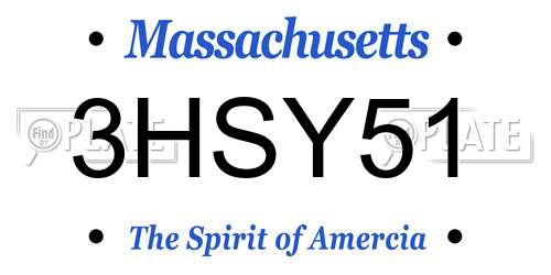 3HSY51 Massachusetts License Plate