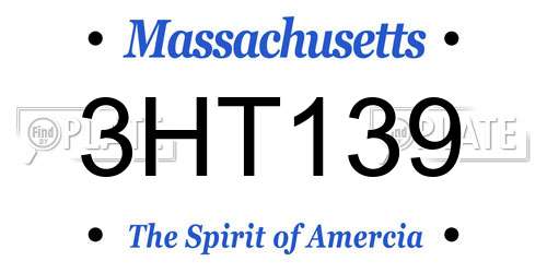 3HT139 Massachusetts License Plate