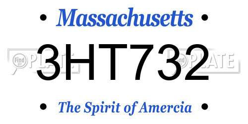 3HT732 Massachusetts License Plate