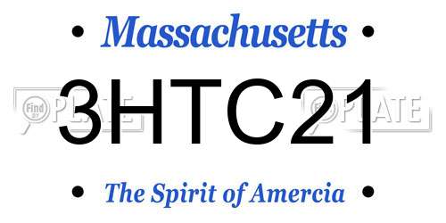 3HTC21 Massachusetts License Plate