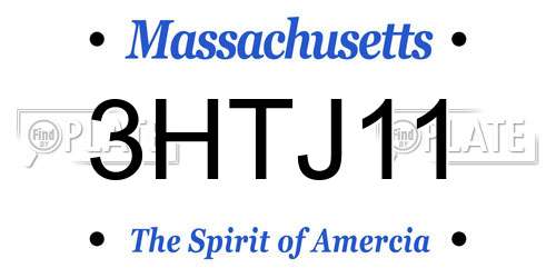 3HTJ11 Massachusetts License Plate