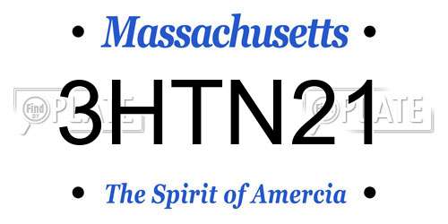3HTN21 Massachusetts License Plate