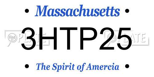 3HTP25 Massachusetts License Plate