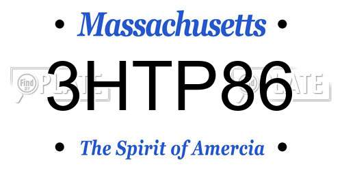 3HTP86 Massachusetts License Plate
