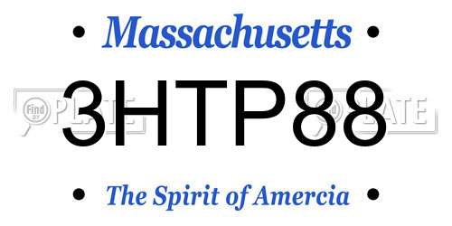 3HTP88 Massachusetts License Plate