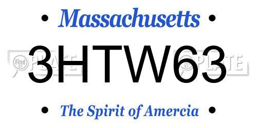 3HTW63 Massachusetts License Plate