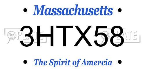 3HTX58 Massachusetts License Plate