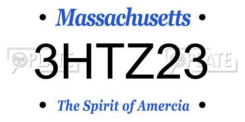 3HTZ23 Massachusetts License Plate